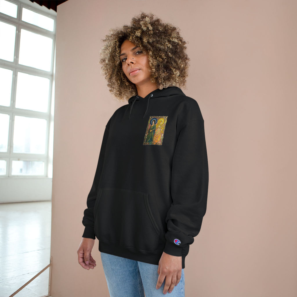 Sun and Moon Saints Champion Hoodie — Vintage Art Nouveau Pullover