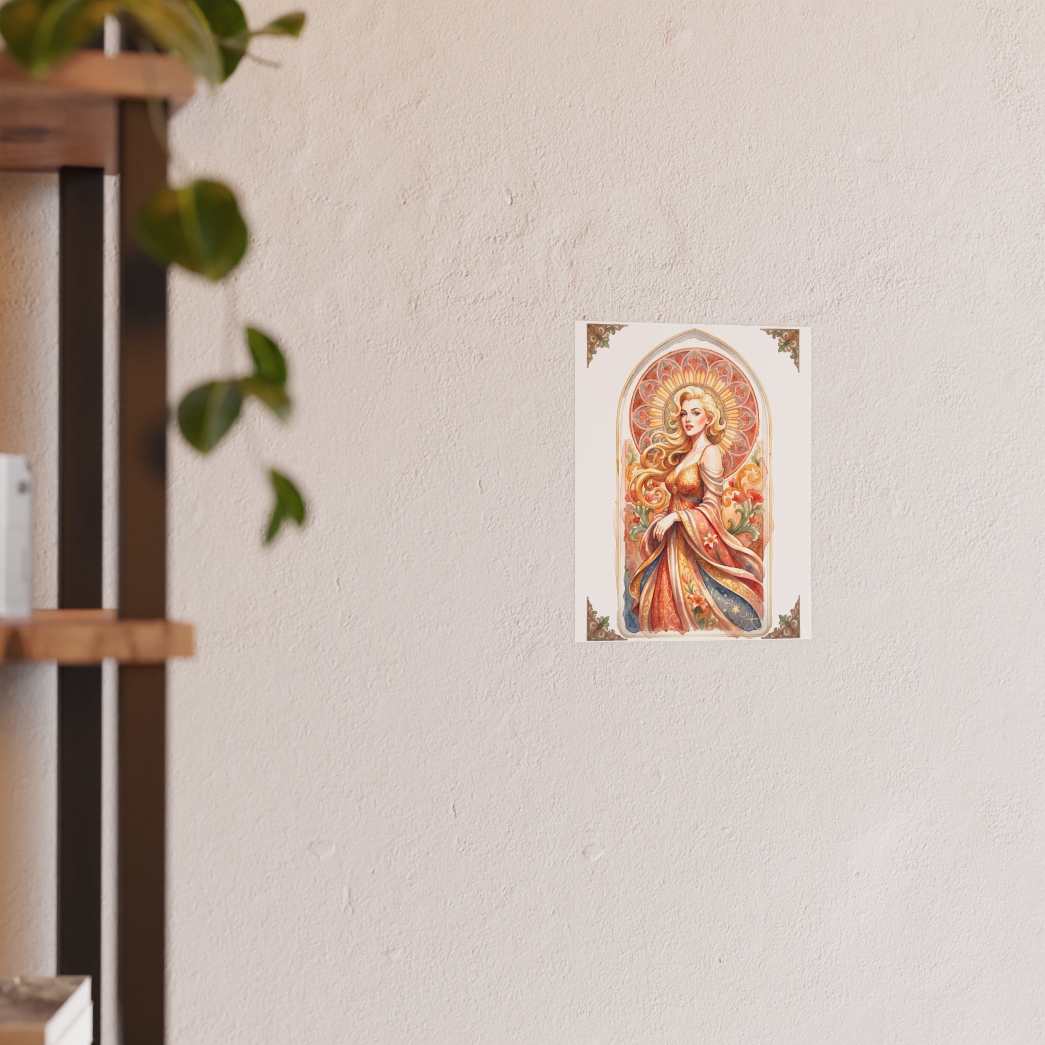 Art Nouveau Goddess Poster — Vintage Floral Satin/Matte Print