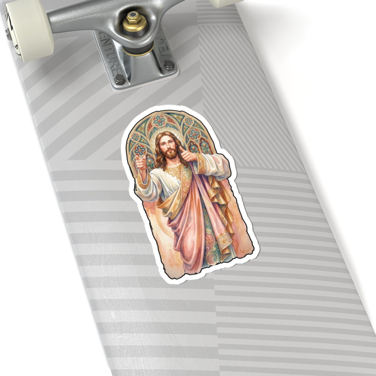 Jesus Christ Sacred Heart Sticker — Vintage Religious Kiss-Cut Decal for Bibles, Laptops & Prayer Journals