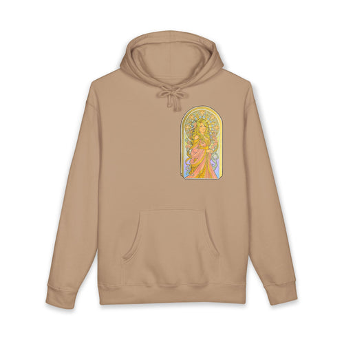 Art Nouveau Goddess Hoodie — Floral Vintage-Inspired Back Print