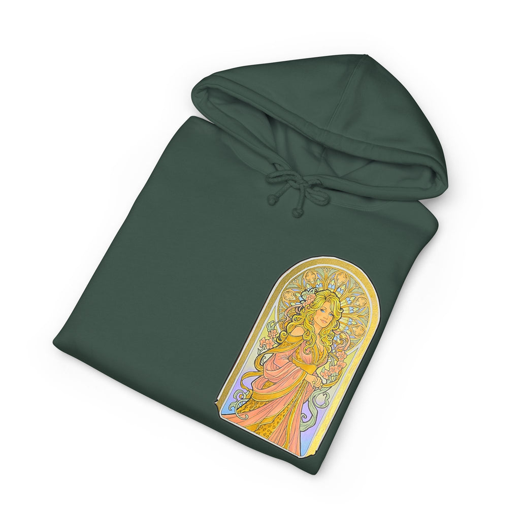 Art Nouveau Goddess Hoodie — Floral Vintage-Inspired Back Print