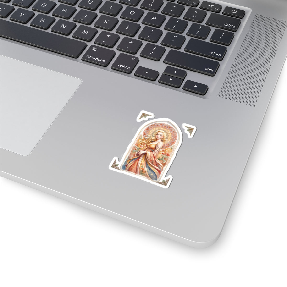 Art Nouveau Princess Kiss-Cut Sticker — Decorative Laptop & Journal Decal