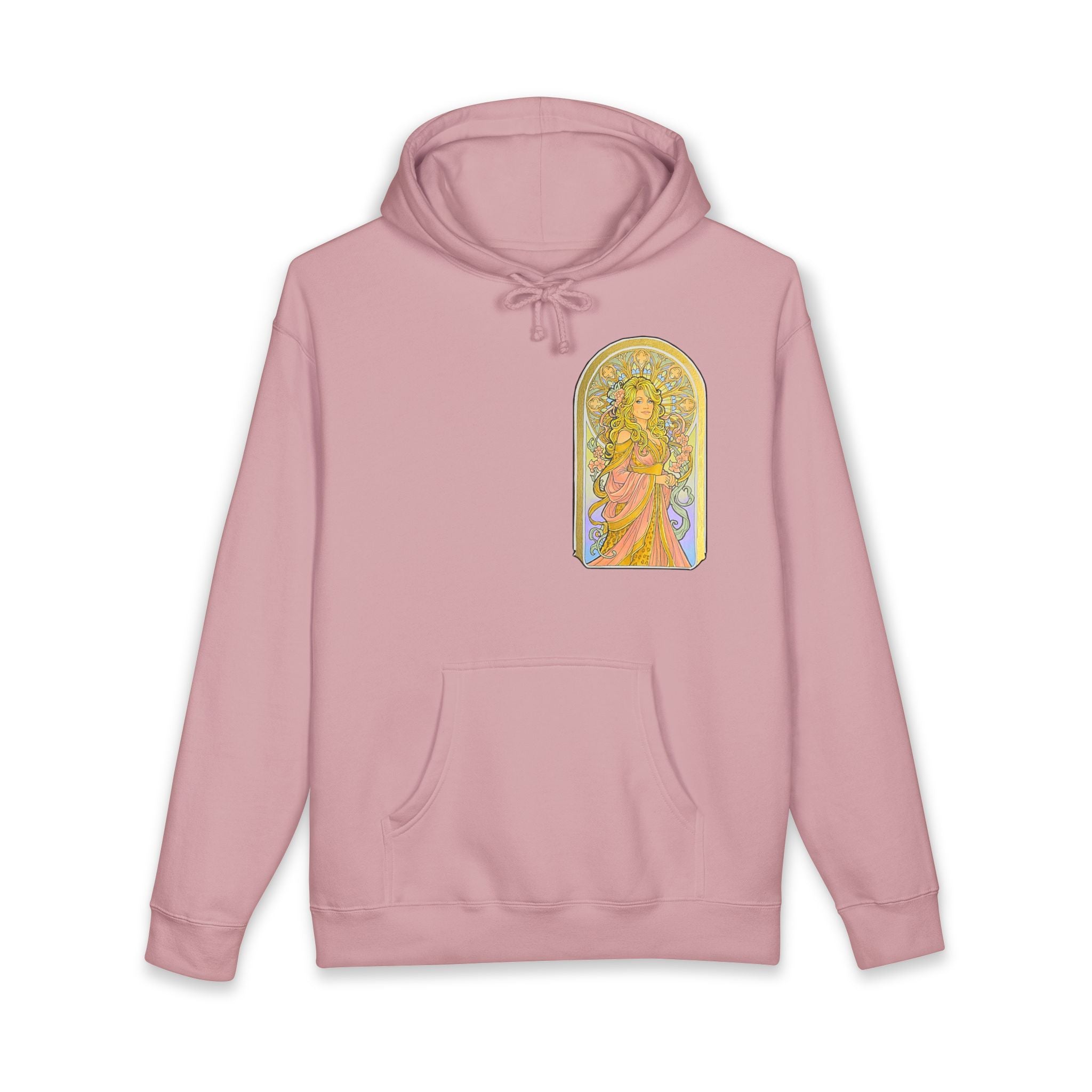 Art Nouveau Goddess Hoodie — Floral Vintage-Inspired Back Print