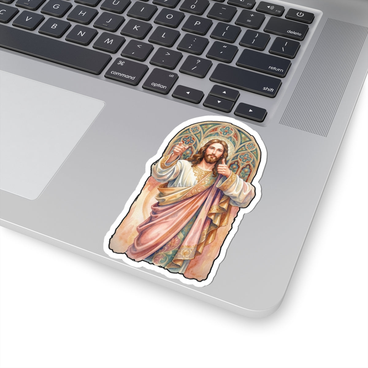Jesus Christ Sacred Heart Sticker — Vintage Religious Kiss-Cut Decal for Bibles, Laptops & Prayer Journals