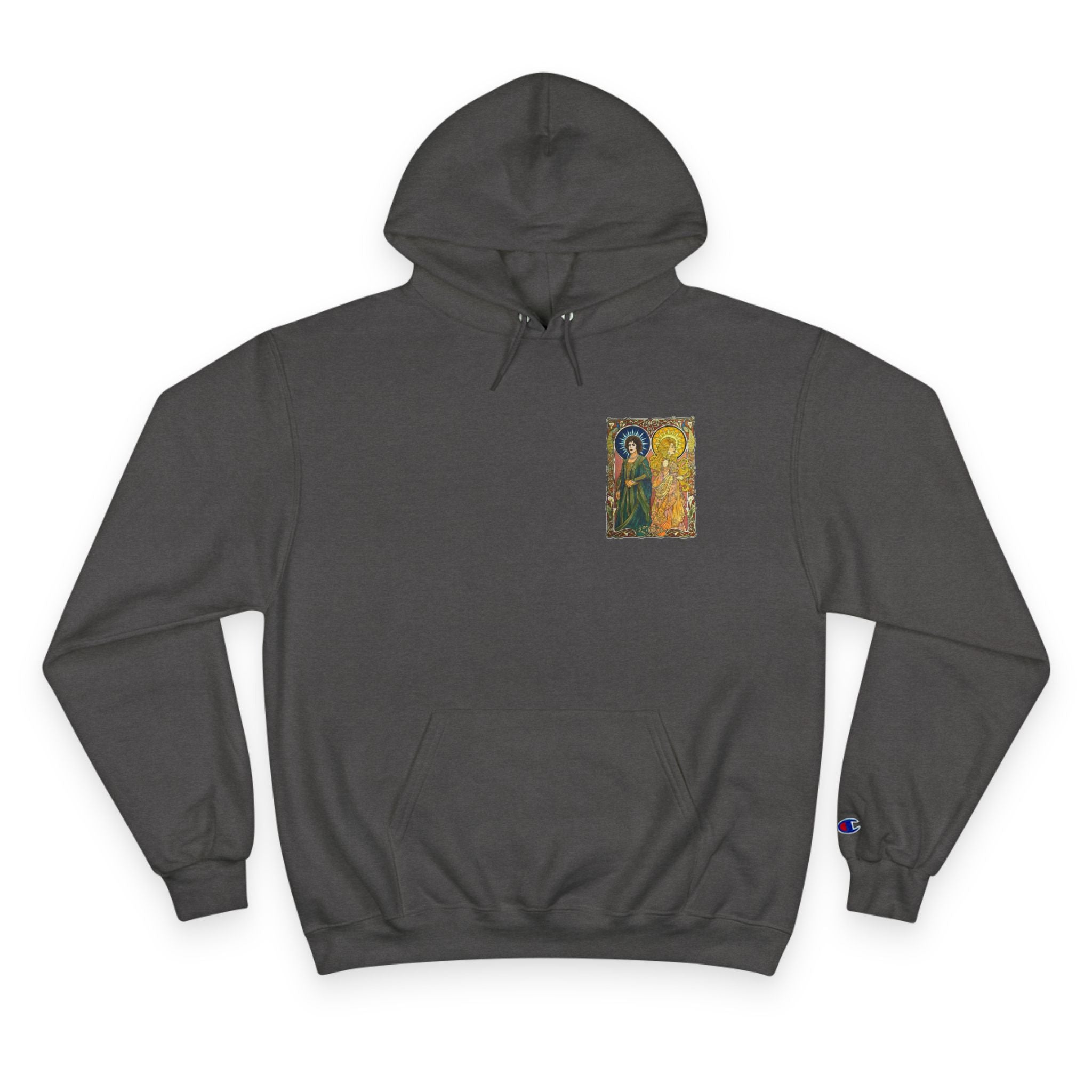 Sun and Moon Saints Champion Hoodie — Vintage Art Nouveau Pullover