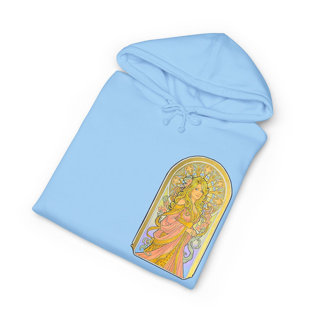 Art Nouveau Goddess Hoodie — Floral Vintage-Inspired Back Print