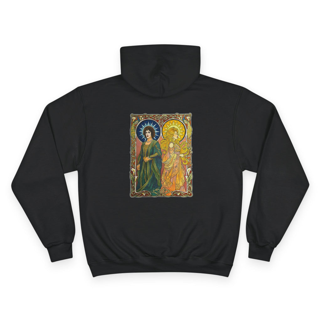 Sun and Moon Saints Champion Hoodie — Vintage Art Nouveau Pullover