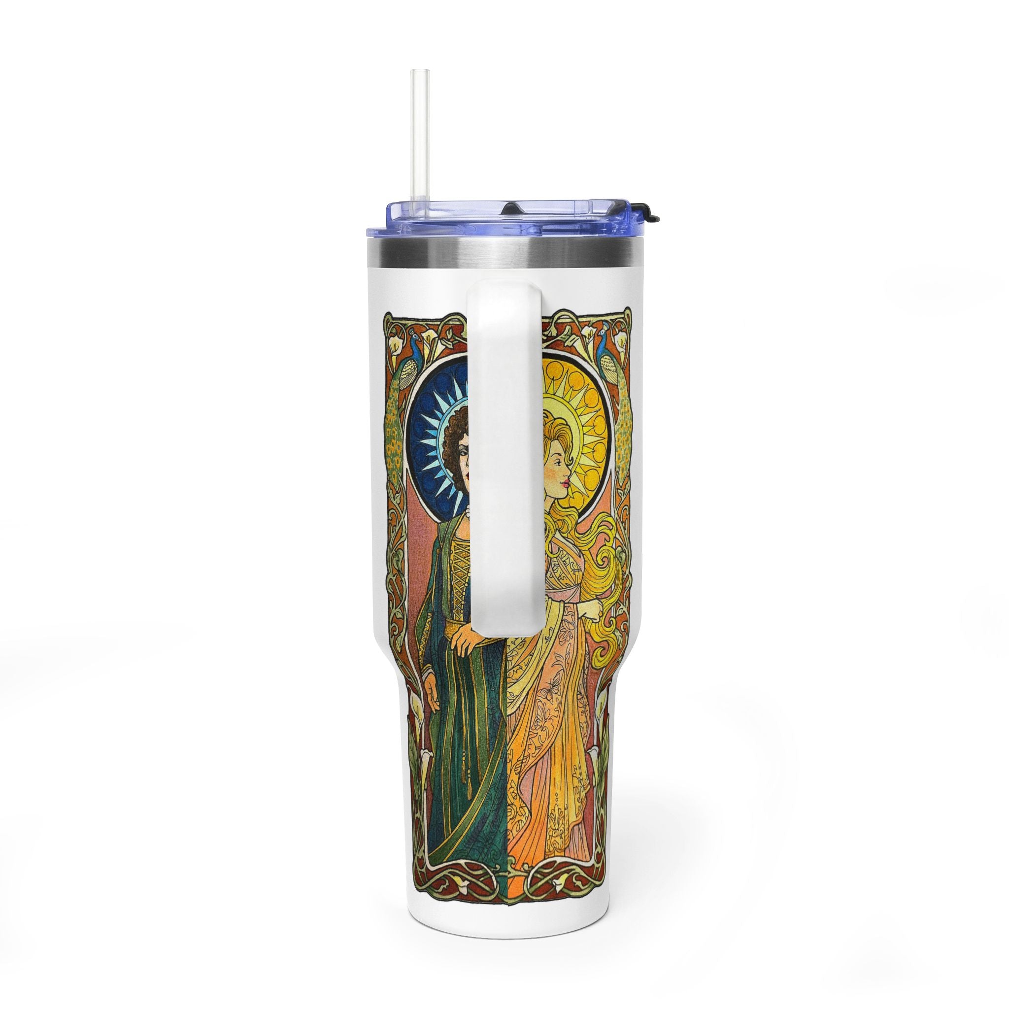 Art Nouveau Sun and Moon Saints 40oz Vacuum Tumbler