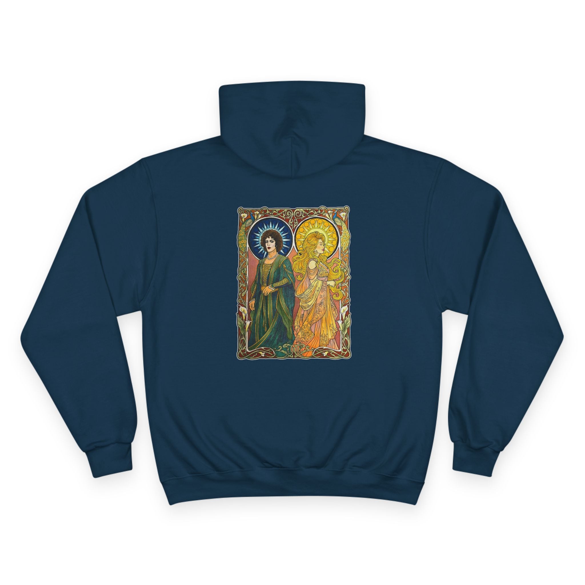 Sun and Moon Saints Champion Hoodie — Vintage Art Nouveau Pullover