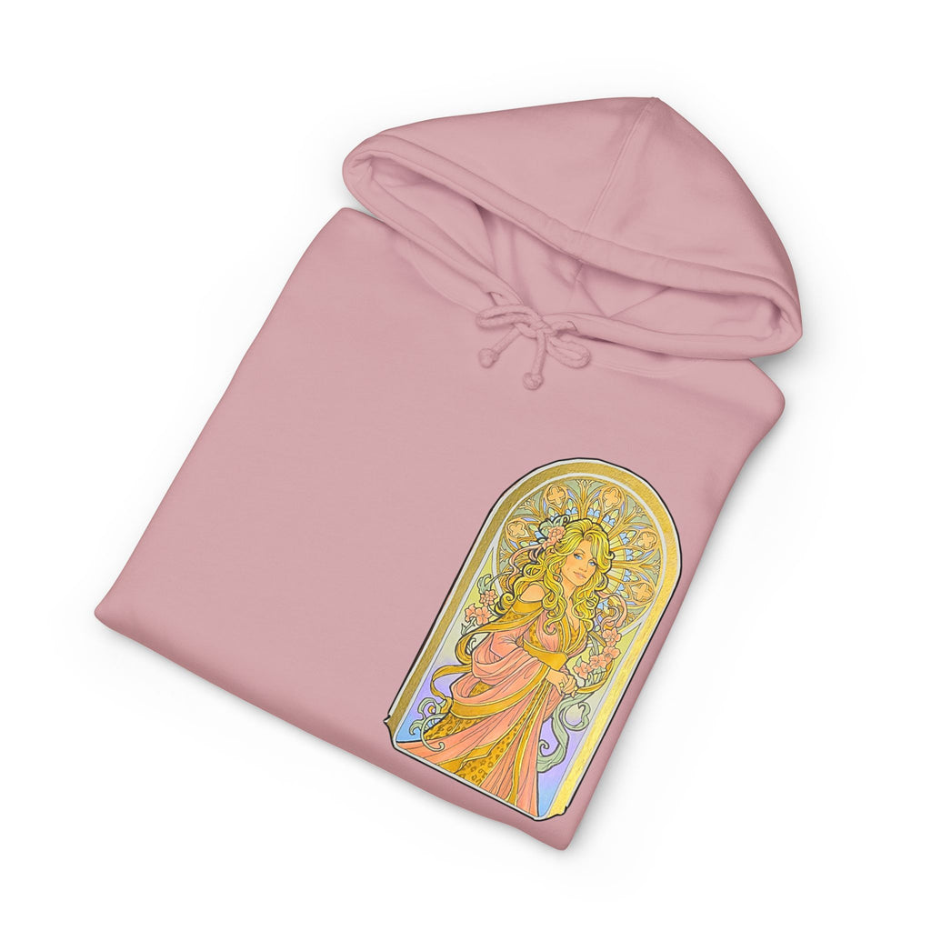 Art Nouveau Goddess Hoodie — Floral Vintage-Inspired Back Print
