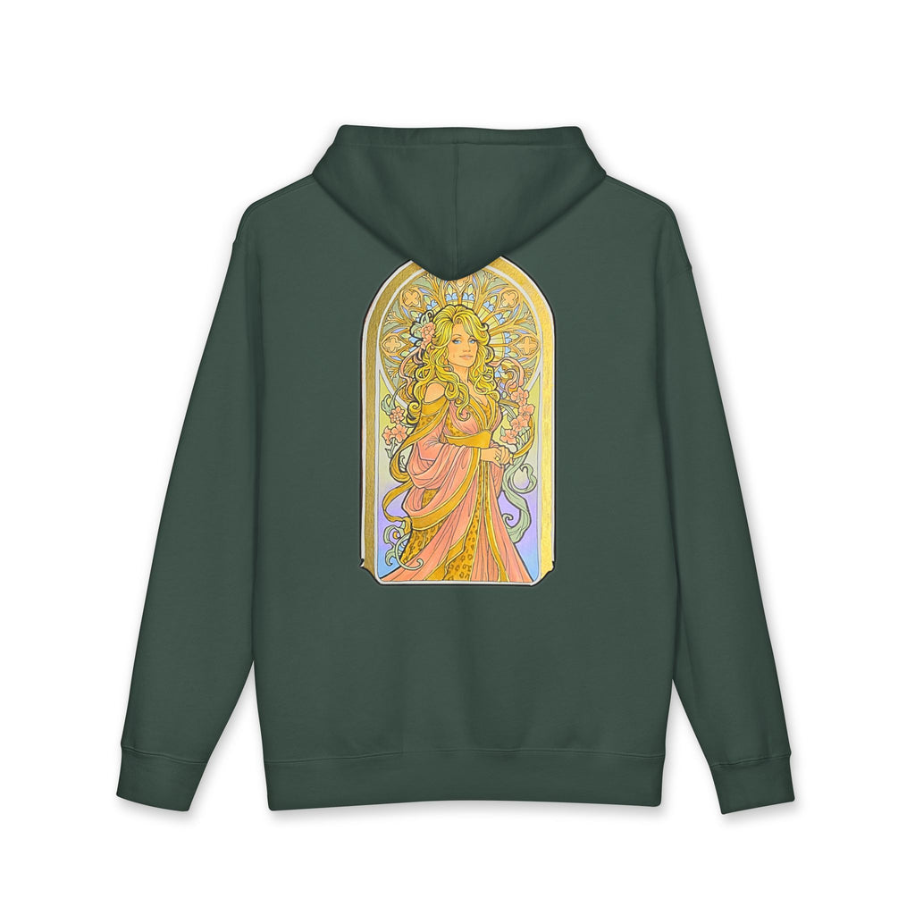 Art Nouveau Goddess Hoodie — Floral Vintage-Inspired Back Print