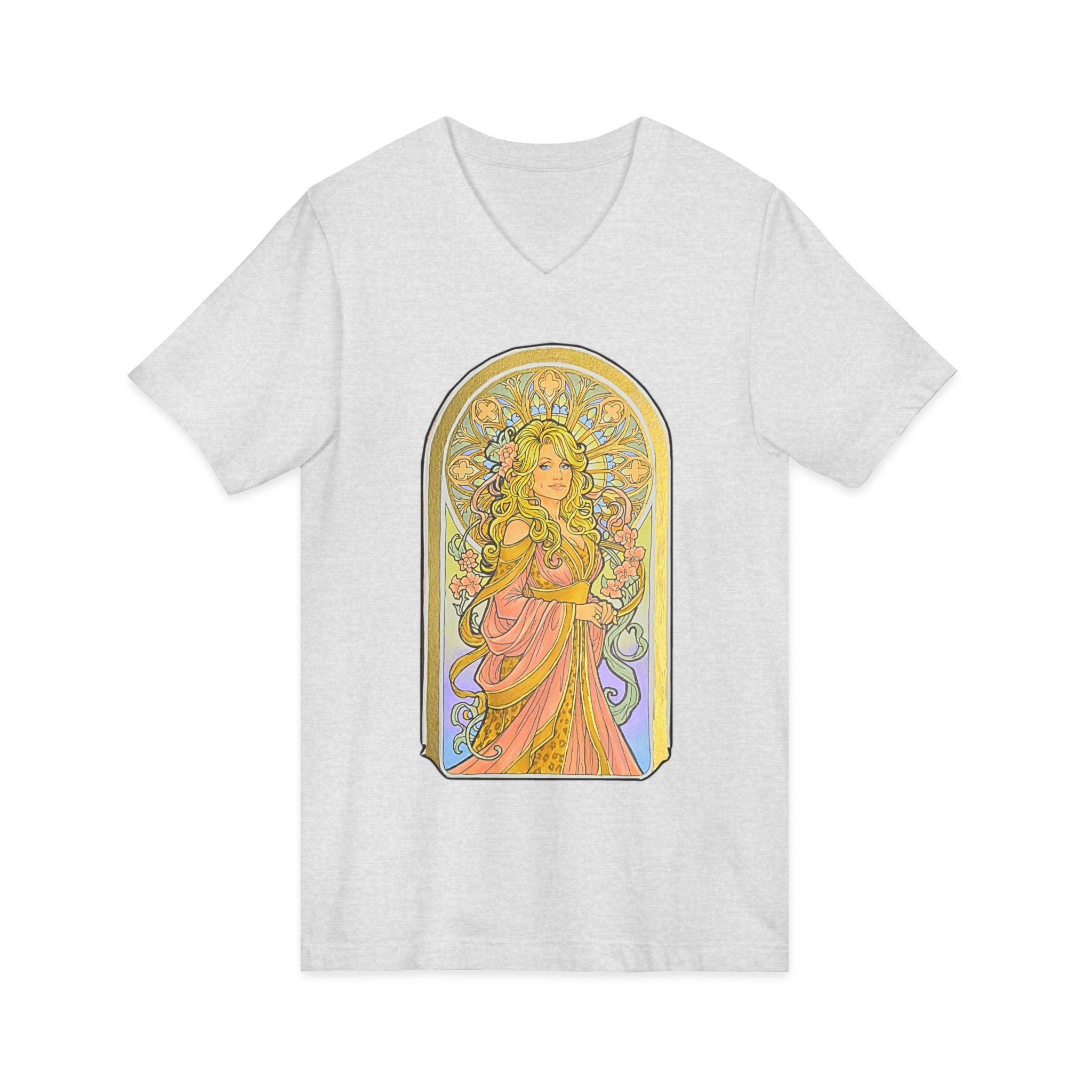 Art Nouveau Goddess V-Neck Tee