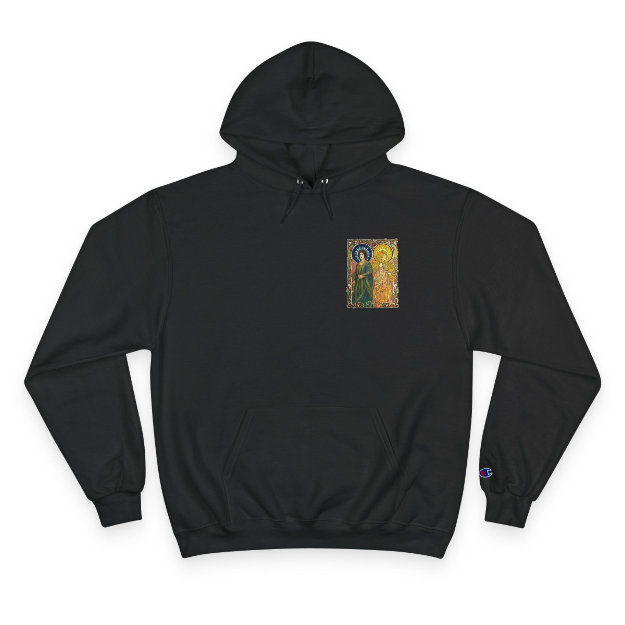 Sun and Moon Saints Champion Hoodie — Vintage Art Nouveau Pullover