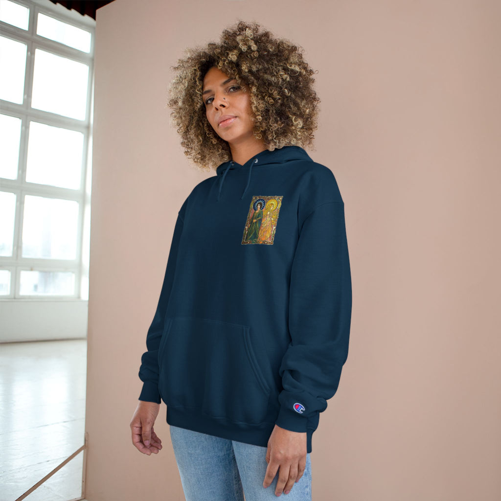 Sun and Moon Saints Champion Hoodie — Vintage Art Nouveau Pullover