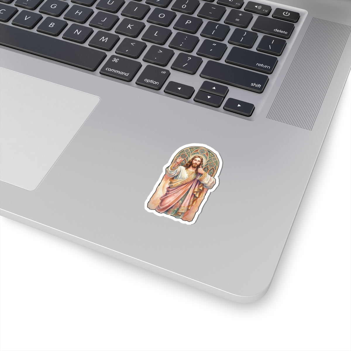 Jesus Christ Sacred Heart Sticker — Vintage Religious Kiss-Cut Decal for Bibles, Laptops & Prayer Journals