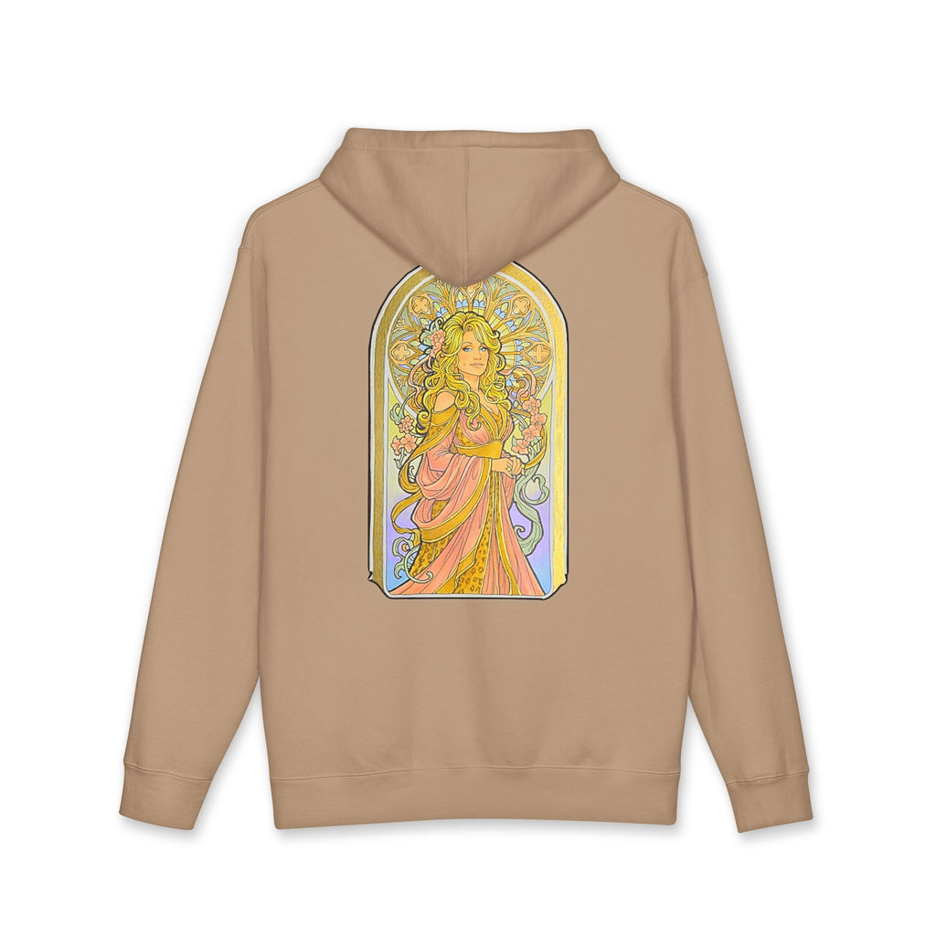 Art Nouveau Goddess Hoodie — Floral Vintage-Inspired Back Print