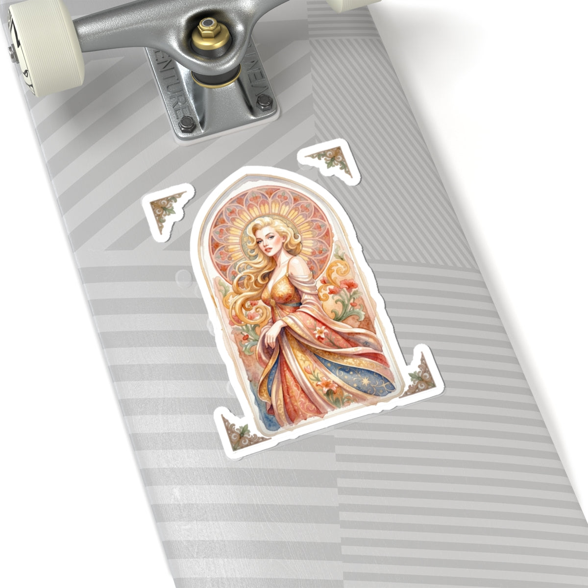 Art Nouveau Princess Kiss-Cut Sticker — Decorative Laptop & Journal Decal