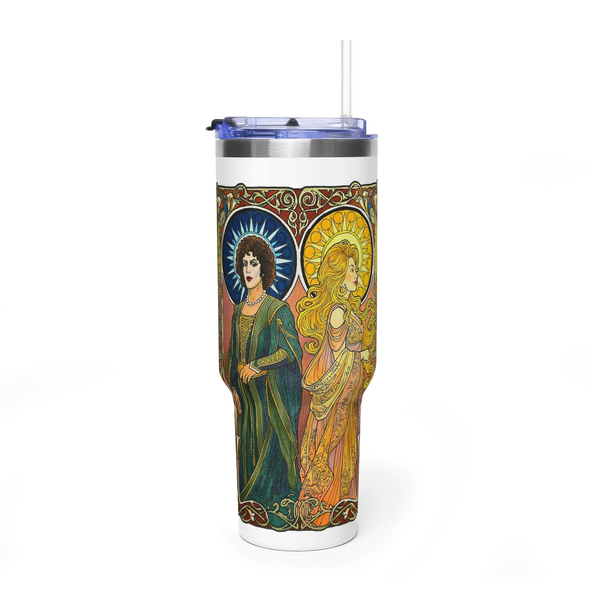 Art Nouveau Sun and Moon Saints 40oz Vacuum Tumbler